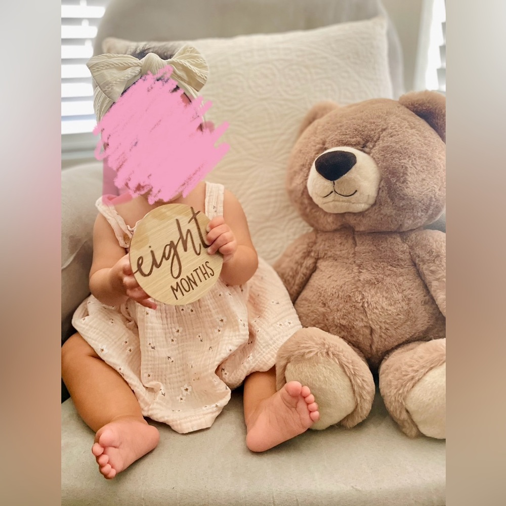 Wooden baby monthly milestone markers